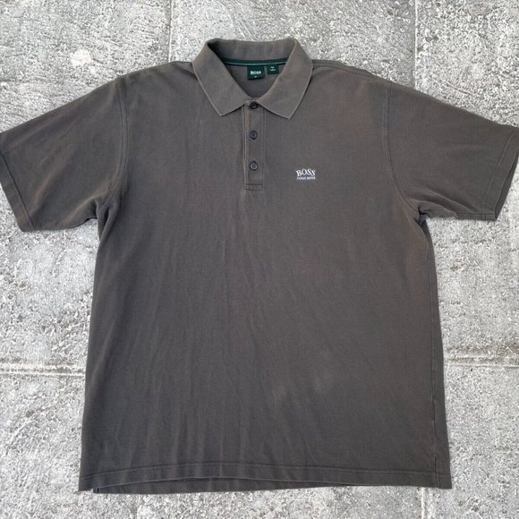 Hugo Boss Men Polo Tee Short Sleeve Olive Tshirt Cotton Tee Size XXL - Picture 2 of 9